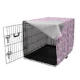 thumbnail image 3 of Floral Dog Crate Cover, Shabby Flower Petals Motif Retro Feminine Japanese Kimono Blossoms Ethnic, Easy to Use Pet Kennel Cover Small Dogs Puppies Kittens, 7 Sizes, Rose and Dark Magenta, by Ambesonne, 3 of 6