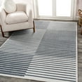thumbnail image 4 of JONATHAN Y WASHABLE 8 x 10 Area Rug, Shutter Minimalist Striped Plaid - Dark Gray/Cream, WSH305A-8, 4 of 9