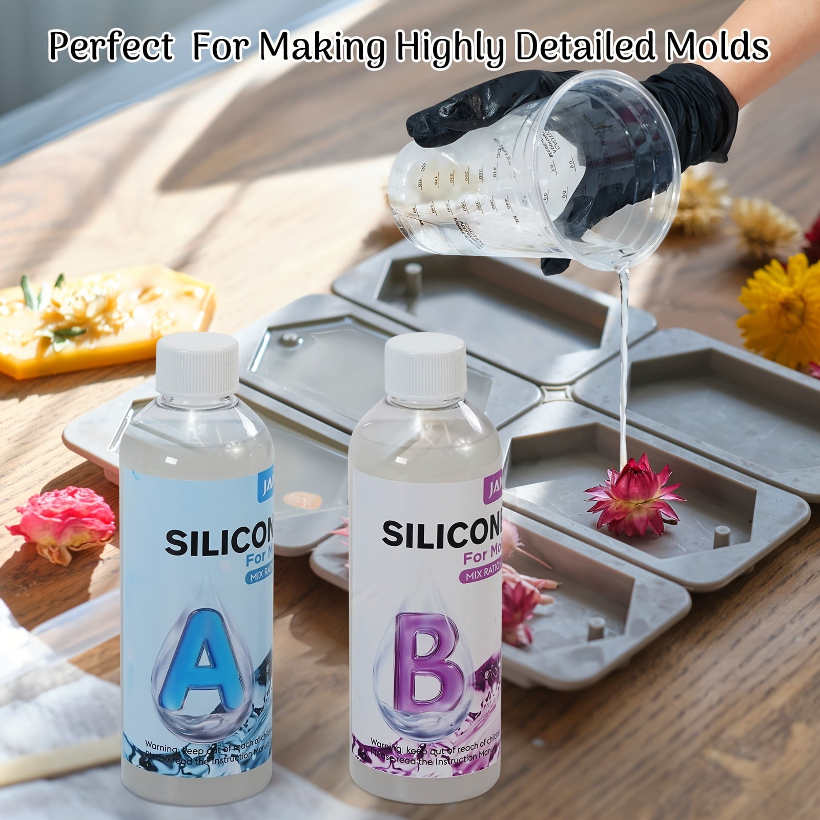 32oz Silicone Rubber for DIY Epoxy Resin Making - High-Performance Making Kit, Fast Curing, Non-Toxic & Heat - Ideal for Casting Resin, Soap, Wax, Crafts, and DIY Projects (20A) Purple
