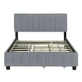 thumbnail image 3 of imerelez Queen Size Velvet Upholstered Platform Bed with 2 Drawers and 1 Twin XL Trundle- Gray, 3 of 10