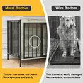 thumbnail image 6 of BOSSIN 78inch Wooden Dog Crate Furniture for 2 Dogs, Large Double Dog Cage Furniture with Divider, Wooden Indoor Dog Kennel for Medium Large Dogs, 6 of 9