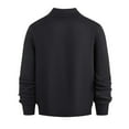 thumbnail image 4 of Men's Casual Cotton Blend Cardigan Long Sleeve Shawl Collar Sweater Button Down Knitted Warm Tops with Pockets (L, Black), 4 of 4