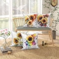 thumbnail image 4 of Pbobriich 4PCS 18x18In Sunflower Throw Pillow Case Couch Pillow Cover Linen Square Cushion Cover for Sofa Couch Bedroom, 4 of 5