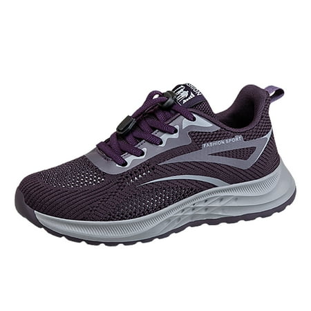 

nsendm Female Fashion Sneakers Adult Sneaker Laces Women Lightweight Walking Shoes Single Mesh Breathable Shoes Anti Slip Sports Womens Sneaker Socks Cotton Purple 7