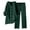 Dark Green, variant on Women's 2 Piece Outfits Wide Leg Blouse with Pockets & Elastic Pants, Casual V Neck Shirt Trousers, Fashion Streetwear, Suitable for Multiple Occasions