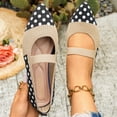 thumbnail image 2 of SuTry Women's Pointed Toe Flats Polka Dot Print Stretch Strap Lightweight Breathable Mesh Comfortable Casual Walking Shoes(41), 2 of 9