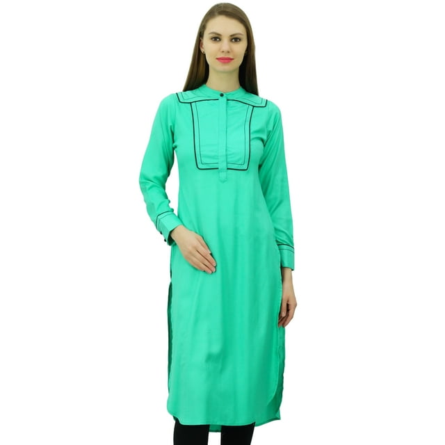 Phagun Kurta Punjabi en Rayonne Indienne de Designer pour Femmes, Ethnique, Droite, Décontractée, Tunique Kurti