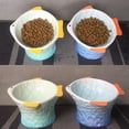 thumbnail image 5 of Bol de Nourriture pour Chat en Céramique Inclinée Surélevée Forme de Poisson Rose Mignon Plat de Chat Incliné Peu Profond Élevé, 5 of 5