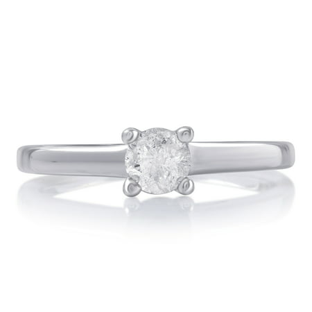 1 1/4 Carat T.W Diamond 10K White Gold Solitaire Engagement Ring.