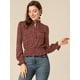 thumbnail image 3 of INSPIRE CHIC Blusa De Mujer Con Volantes Y Peplum Con Cuello Alto Y Manga Abullonada Rojo L, 3 of 6