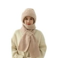 thumbnail image 2 of Prolriy Hat and Scarf Set for Women Hat Women's Winter Hat Scarf Buckle Wind and Snow Hat Plush Knitted Hat Ear Protector Woolen Hat Hats for Men White, 2 of 4