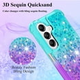 thumbnail image 6 of Glitter Telephone Case for Samsung A15 5g Case Clear Silicone for Women Girls, Cute Gold Cover Samsung Galaxy A15 5g Case Shockproof Aesthetic Durable Bumpers (Green-Purple), 6 of 7