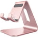 thumbnail image 1 of Soporte para teléfono, soporte de escritorio de aluminio compatible con iPhone 12 Mini, 12 Pro, 11 Pro Max, XS Max XR X Se 8 7 6 6s Plus Huawei, Samsung S10 S9 S8 - Oro rosa, 1 of 4