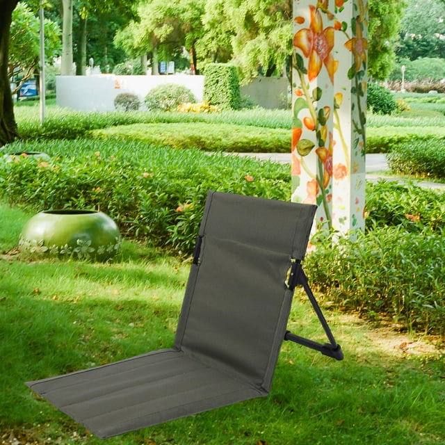 Silla de salón para acampar Silla con respaldo para picnic plegable con bolsa de almacenamiento Tubo de hierro Versátil Durable Tamaño abierto 39,5 cm Verde shamjiam Reposapiés plegable