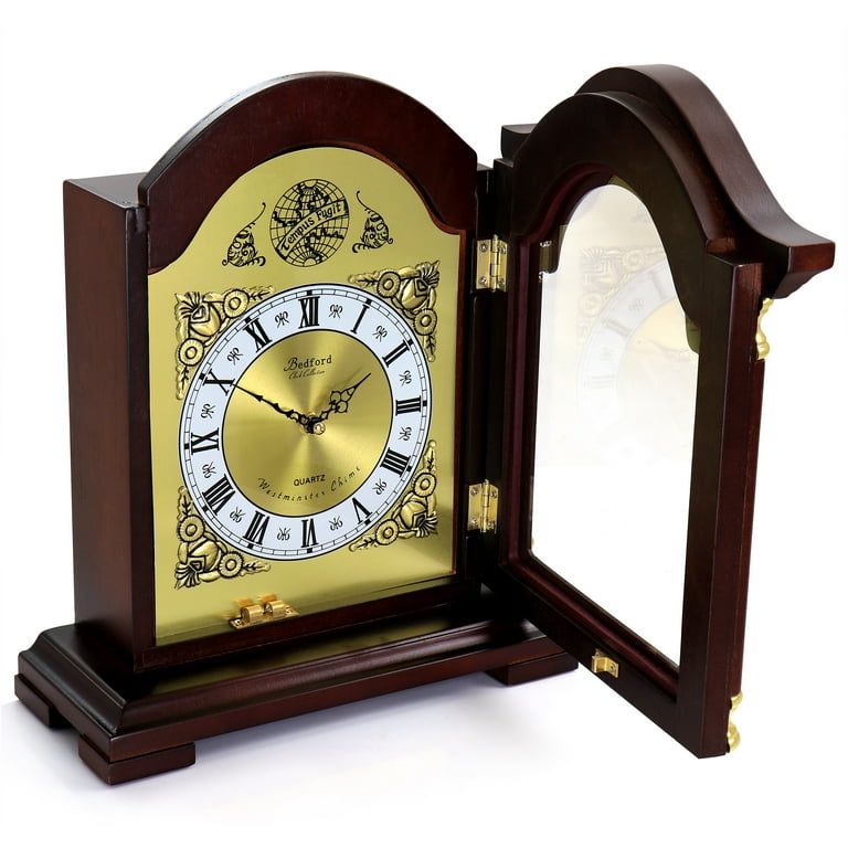 Bedford Clock Collection Battery Operated Analog Redwood