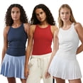thumbnail image 1 of LYMAYTER Female Round Neck Tank Comfort Ventilate Soft Tees Solid Color Slim Cami Tops for Women, 1 of 6