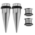 thumbnail image 2 of Juego de 4 Tapones de Estiramiento de Oreja en Acero Inoxidable Hipoalergénico 10mm, 2 of 8
