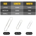 thumbnail image 2 of 750 Paper Clips Assorted Sizes, Small Medium Large for Office Home, Organize Documents Securely, DurableResistant, Silver, 2 of 6