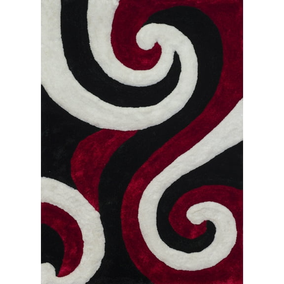 United Weavers Finesse Area Rug 2100 21430 Summit Red Whirls Waves 1' 10" x 3' Rectangle