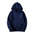 thumbnail image 3 of Brondbend Women's Tracksuit Sweats Sets for Women Long Sleeve Hooded Solid Front Pocket Sweatsuit Sweatshirt with Sweatpant Outfits Loose Fit Fall Winter Comfortable Athletic Set,Navy, 3 of 4