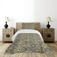 thumbnail image 4 of Ambesonne Tribal Quilted Bedspread Set 2 Pcs, Funky Ethnic, Twin Size, Multicolor, 4 of 5