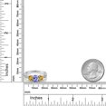 thumbnail image 4 of Gem Stone King 2.32 Ct Oval Blue Tanzanite Yellow Citrine 925 Sterling Silver Moissanite Ring (Size 5), 4 of 4