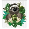 thumbnail image 3 of Ambesonne Sloth Shower Curtain, Cartoon Mammal Jungle, 69"Wx70"L, Chocolate Green Ivory, 3 of 3