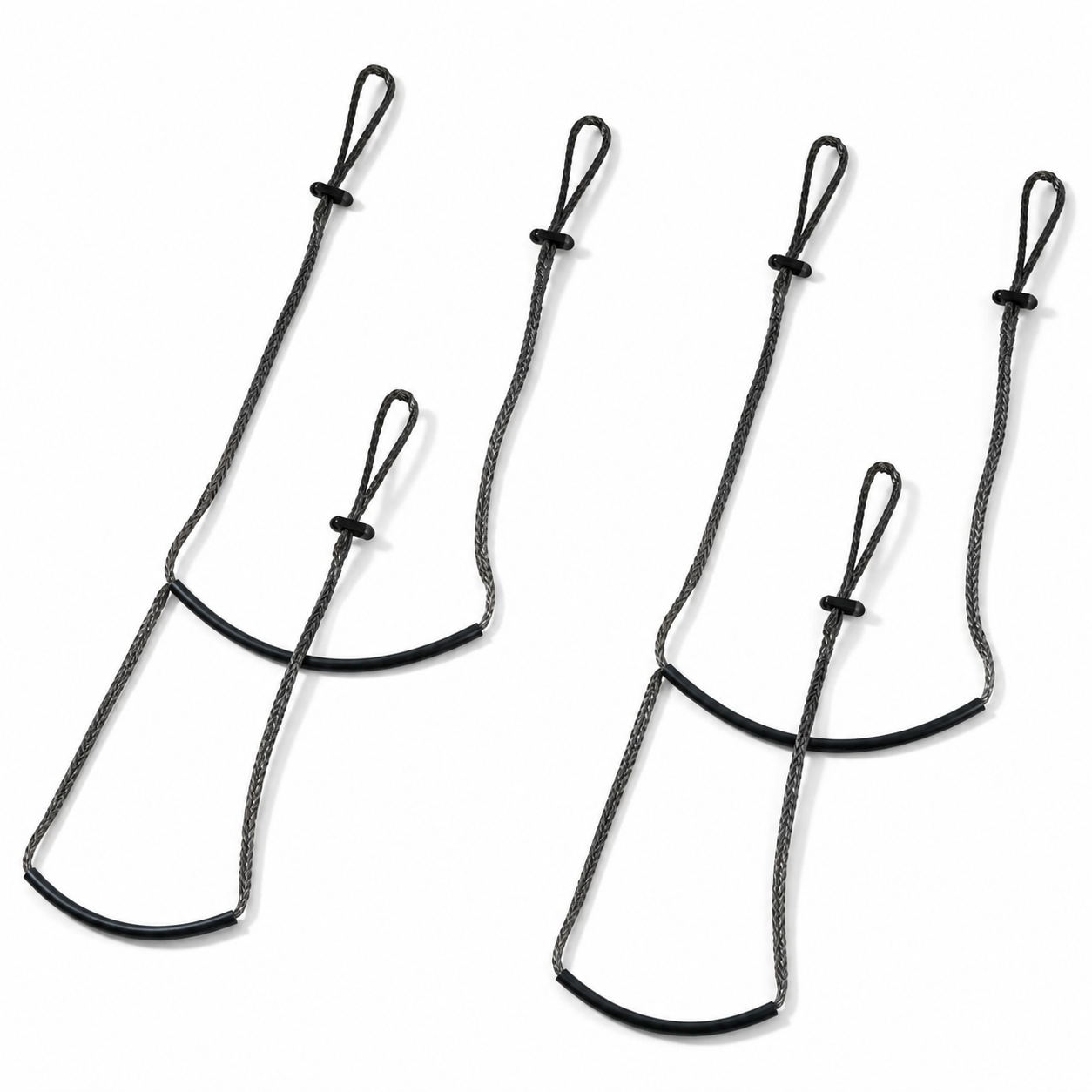 Black Climbing Stick Aider for Tree Stand Safety Lightweight Hand-Braided Rope Ladder Gear