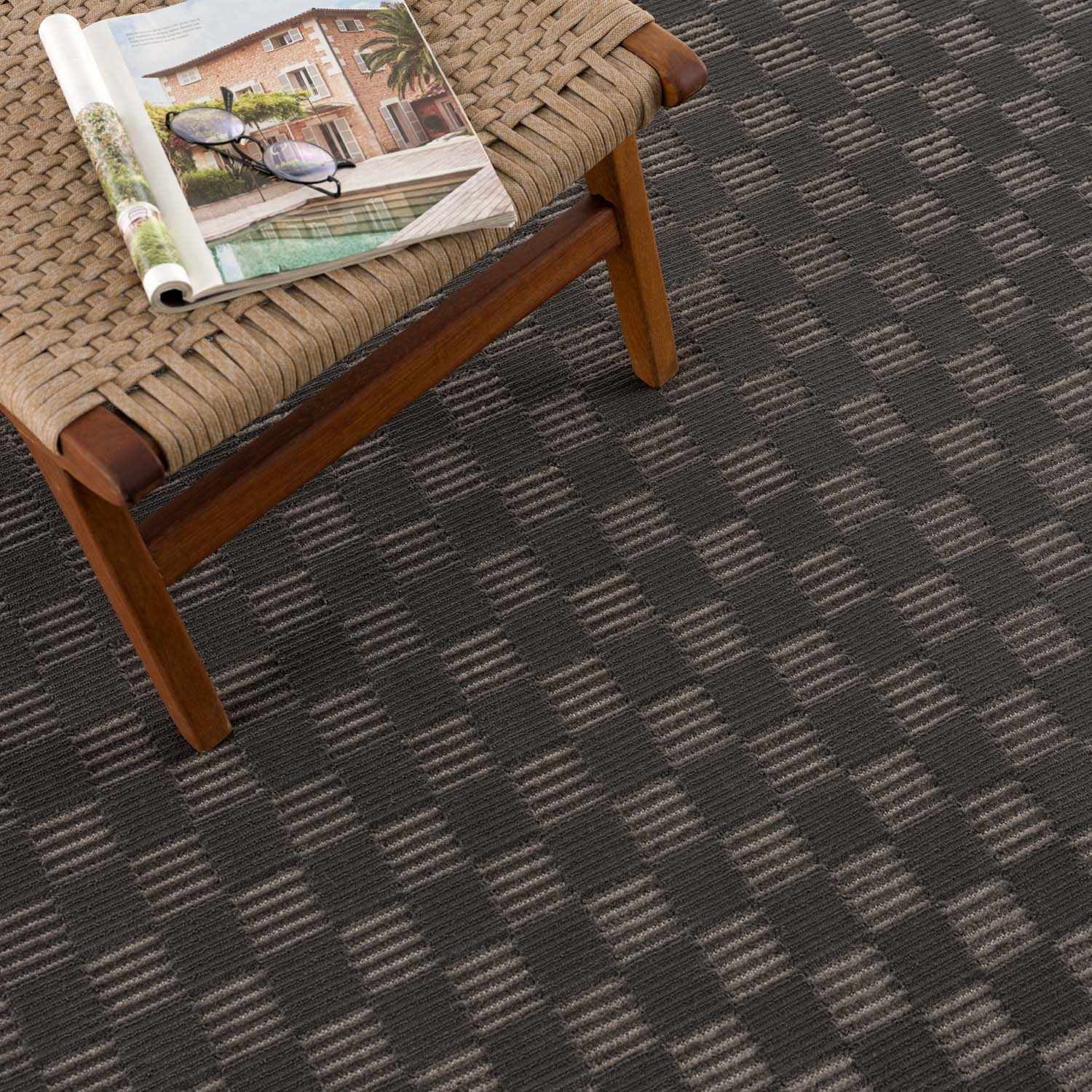 Hauteloom Truls Machine Washable Contemporary Area Rug - Modern Geometric Checkered Carpet for Living Room, Bedroom - Gray - 7'10" x 10'