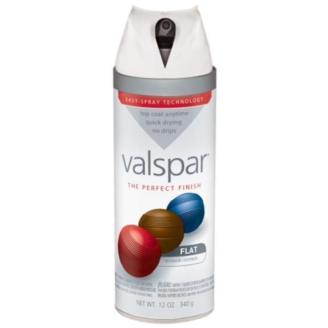 Valspar Brand 41085002 SP 12 Oz White Flat Premium Enamel Spray Paint