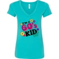 thumbnail image 3 of Inktastic I'm a 60's Kid 1960's Style Colorful Flowers Women's V-Neck T-Shirt, 3 of 5