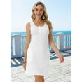 thumbnail image 3 of DARING DIVA Sleeveless U Neck Button Down Tank Dress S White, 3 of 7