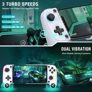 Beboncool Wireless Mobile Game Controller for iPhone iOS Android, Hall Effect Joystick, RGB Light, Turbo, Dual Vibration, 8H Battery