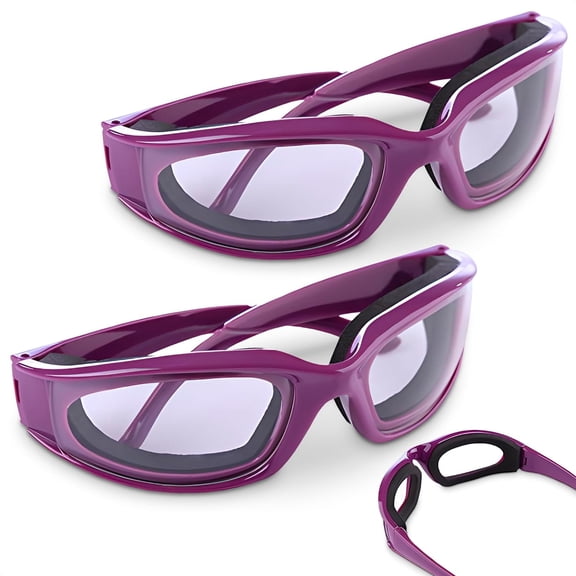 Onion Cutting Goggles Safety Glasses for Women - 2Pcs Onion Goggles for Women Dust Goggles Adult Airsoft Eye Protection Glasses - Kitchen Accessories purple onions Eye Goggles for Dust Protection