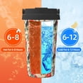 thumbnail image 5 of Picia Roosters And Peonies Flowers Pattern 500ml Carry Insulated Coffee Mug, Stainless Steel Travel Mug with Hidden Handle, Leak-Proof for Car, Office, Home, and Outdoor Use, 5 of 8