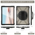 thumbnail image 2 of Armor Case Designed for Microsoft Surface Pro 7 Plus 12.3 inch, Pro 7, Pro 6, Pro 5, Pro 4, with Hand Strap Heavy Duty Protection Kickstand Shockproof Military Drop Tested Rugged Case  (Darkbrown), 2 of 11