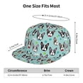 thumbnail image 2 of Flat Bill Trucker Hats for Women Men - Boston Terrier paw green cute Adjustable Flat Baseball Cap Snapback Hats Dad Hats for Men, 2 of 7