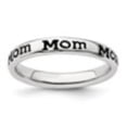 thumbnail image 2 of Auriga Fine Jewelry 925 Sterling Silver Polished Enameled Mom Ring for Women Size 9, 2 of 6