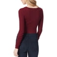 thumbnail image 2 of Jessica Simpson Womens Kira Ribbed V-Neck Bodysuit, 2 of 2