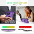 thumbnail image 4 of Compatible for Moto G 5G 2022 Case with HD Screen Protector,  [Military-Grade] 360° Magnetic Ring Holder Kickstand Shockproof Protective Phone Case for Moto G 5G 2022, Purple, 4 of 7