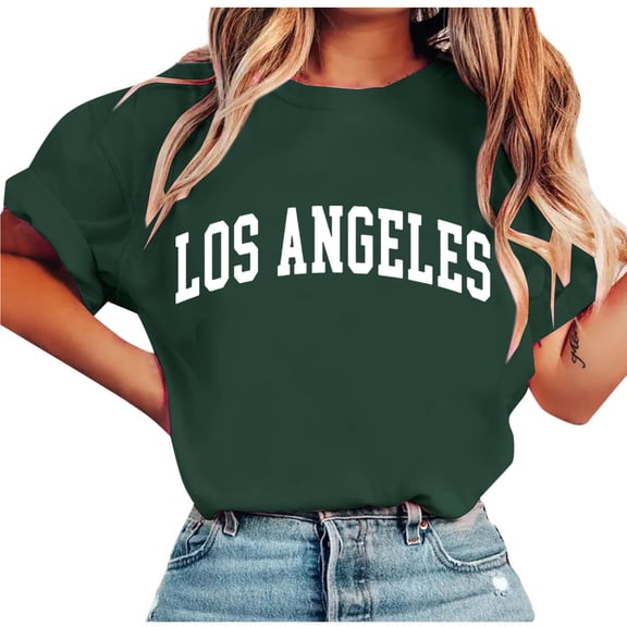 Womens Trendy Graphic Tee Shirts Summer Cute Casual Short Sleeve T-Shirts for College Teen Girls