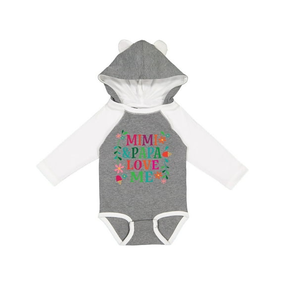 Inktastic Mimi and Papa Love Me Girls Long Sleeve Baby Bodysuit