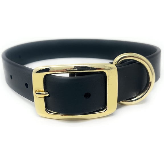Regal Dog Products Waterproof Collar with Gold Hardware Easy to Clean, Double Buckle & D Ring