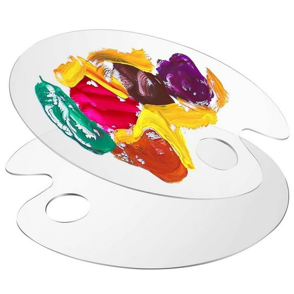 Methold 2 uds paleta de pintura acrílica transparente paleta de pintura al óleo antiadherente ovalada para pintura al óleo de acuarela cartulina