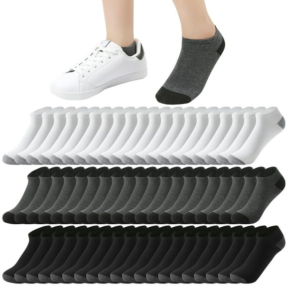 Usavemo 30 Pairs Men's Ankle Socks Lightweight Low Cut Casual Ankle Socks for Men Size 10-13