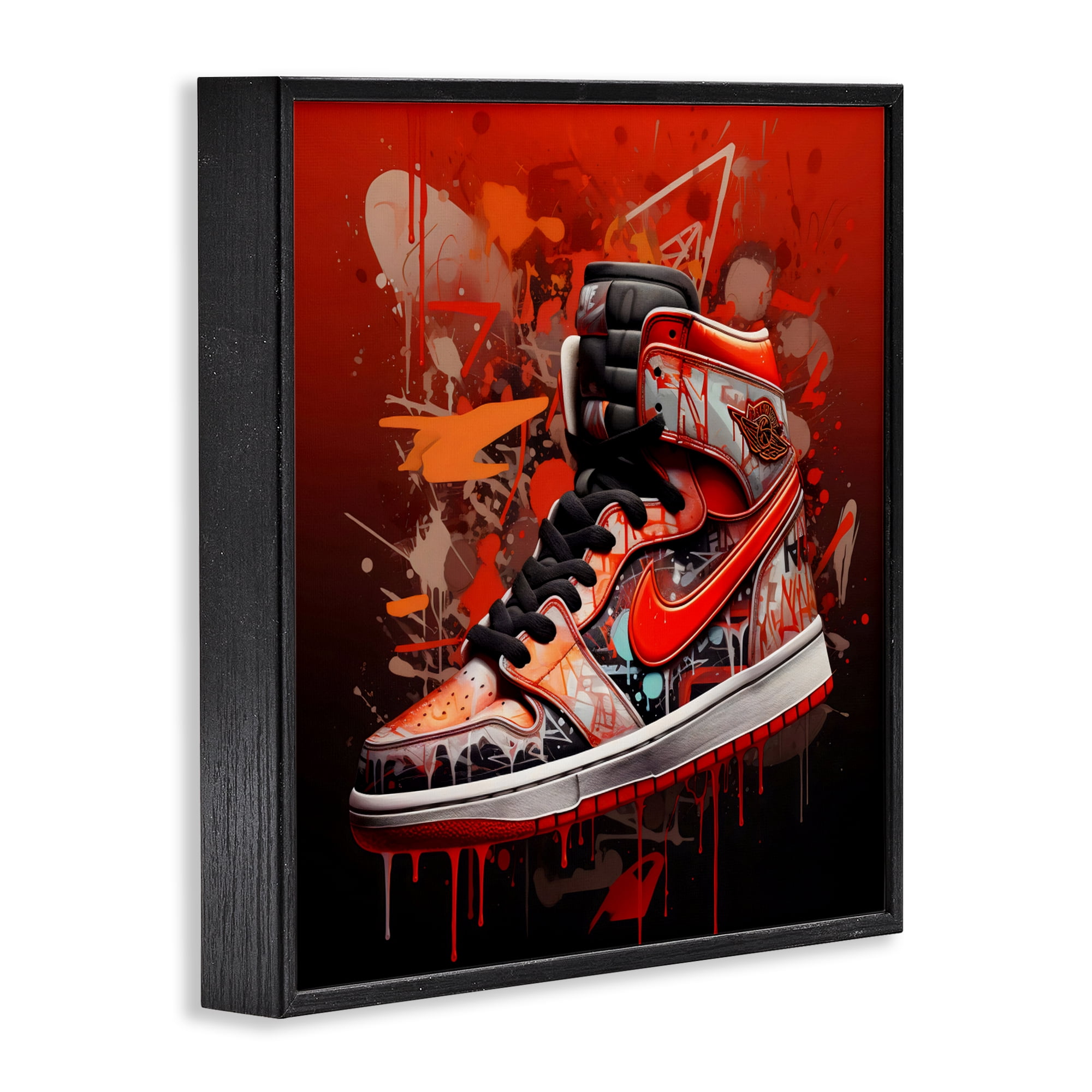 Stupell Industries Shades Of Red Sneaker Black Framed Giclee Art, design by Creative Studio