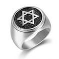 thumbnail image 4 of Judaism Hexagram Star of David Rings 14K Yellow Gold Mens Rings Israel Jewish Jewelry Birthday Gift, 4 of 6