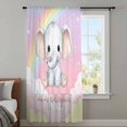 thumbnail image 3 of Elephants Sheer Curtains 84 Inches Long, Cute Rainbow Clouds Pink Purple Light Filering Curtains, Breathable Simi Curtain Privacy Drapes for Living Room Bedroom Lightweight Window Treatment, 3 of 9