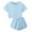 Light Blue, variant on WOYY Toddler Girls Athletic Short Sleeve T-Shirt Shorts Set Casual Tracksuit, Sizes 3-4T