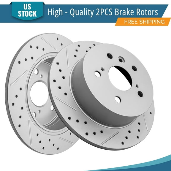 YXPCARS 2PCS Rear Brake Rotors(120.44144), Drilled & Slotted Disc Rotors Kit for Lexus ES350 2007-2012 Toyota Avalon 2008-2012 Toyota Camry 2007-2011 All Models